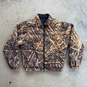 Gander Mountain Camo Puffer Jacket Reversible Men's Large Guide Series Mossy Oak